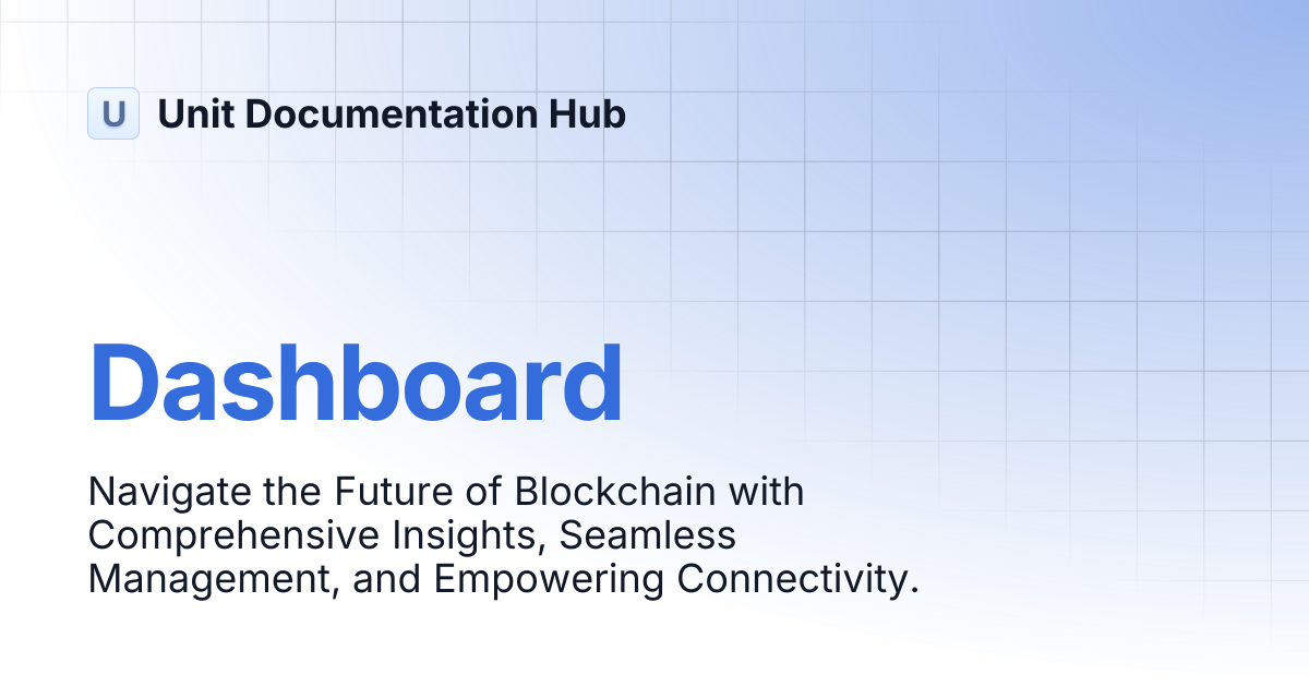 Dashboard | Unit Documentation Hub